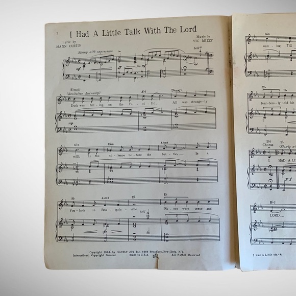 1944 I Had a Little Talk With The Lord Sheet Music - Picture 3 of 6